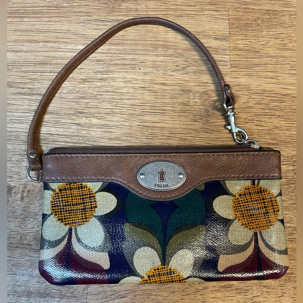 Fossil | Key-Per | Coated Canvas | Wristlet | Min… - image 1